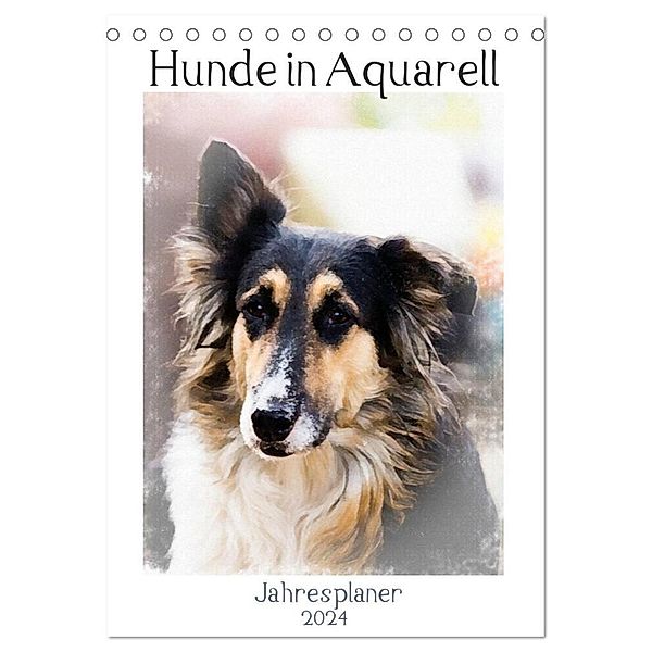 Hunde in Aquarell - Jahresplaner (Tischkalender 2024 DIN A5 hoch), CALVENDO Monatskalender, Sonja Teßen