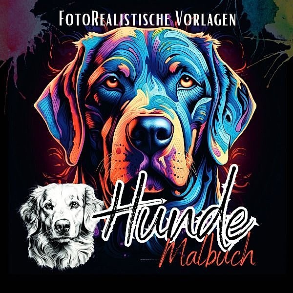 Hunde Malbuch Fotorealistisch., Lucy´s Schwarze Malbücher
