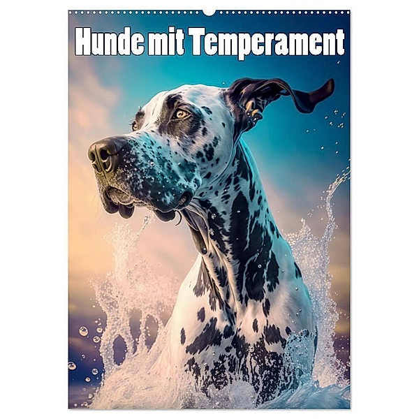 Hunde mit Temperament (Wandkalender 2024 DIN A2 hoch), CALVENDO Monatskalender, Liselotte Brunner-Klaus