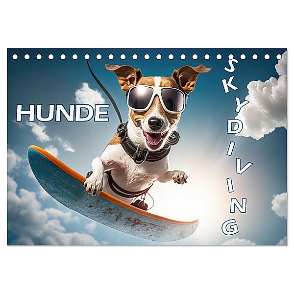 Hunde Skydiving (Tischkalender 2024 DIN A5 quer), CALVENDO Monatskalender, Daniel Rohr