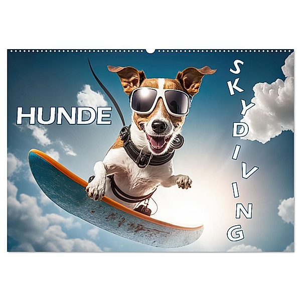 Hunde Skydiving (Wandkalender 2024 DIN A2 quer), CALVENDO Monatskalender, Daniel Rohr