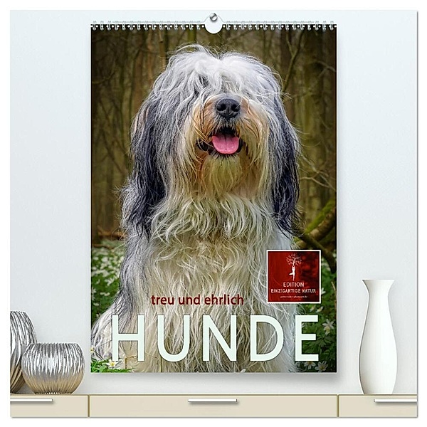 Hunde - treu und ehrlich (hochwertiger Premium Wandkalender 2024 DIN A2 hoch), Kunstdruck in Hochglanz, Peter Roder