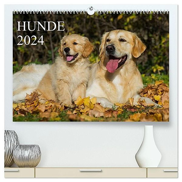 Hunde - Treue Freunde für´s Leben (hochwertiger Premium Wandkalender 2024 DIN A2 quer), Kunstdruck in Hochglanz, Sigrid Starick