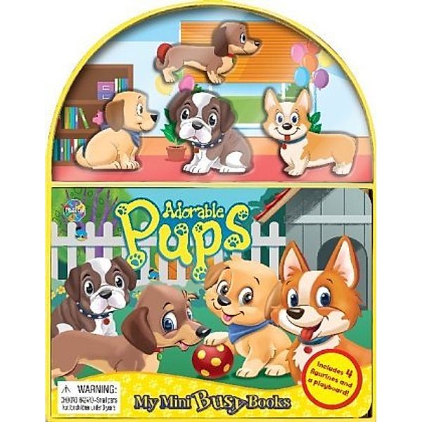 Hundebabys, Spielbuch + 4 Spielfiguren + ausklappbare Spielmatte