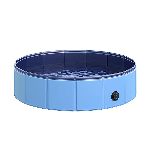 Hundebadewanne mit Wasserablassventil (Farbe: blau, Größe: 80 x 20 cm (ØxH))