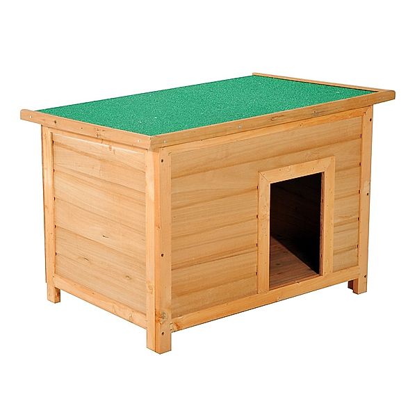 Pawhut Hundehaus (Farbe: natur, grün, Größe: 85 x 58 x 58 cm (LxBxH))