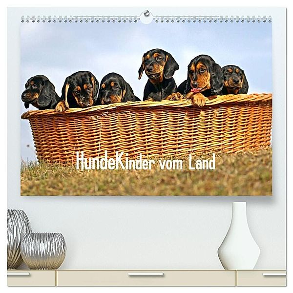 Hundekinder vom Land (hochwertiger Premium Wandkalender 2024 DIN A2 quer), Kunstdruck in Hochglanz, Beatrice Müller