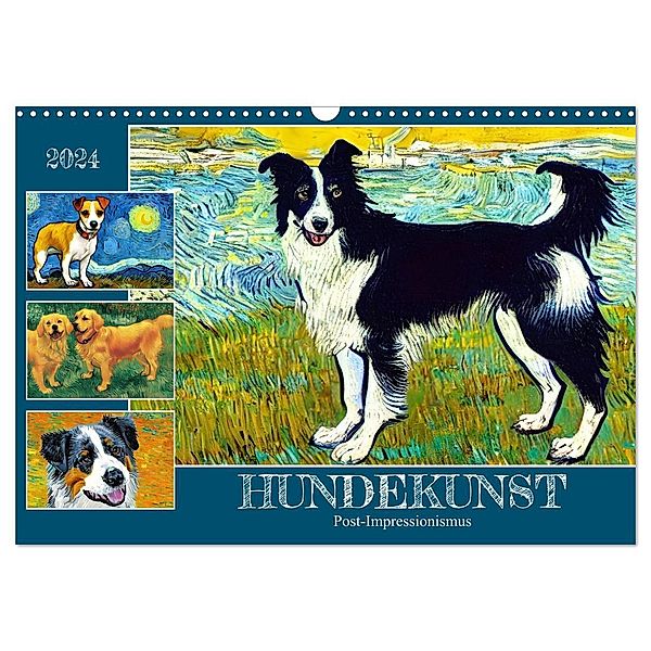 Hundekunst (Wandkalender 2024 DIN A3 quer), CALVENDO Monatskalender, Sabine Löwer