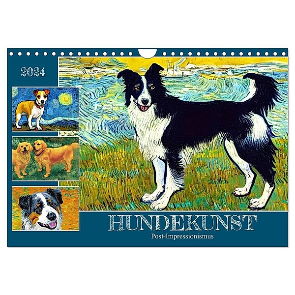 Hundekunst (Wandkalender 2024 DIN A4 quer), CALVENDO Monatskalender, Sabine Löwer