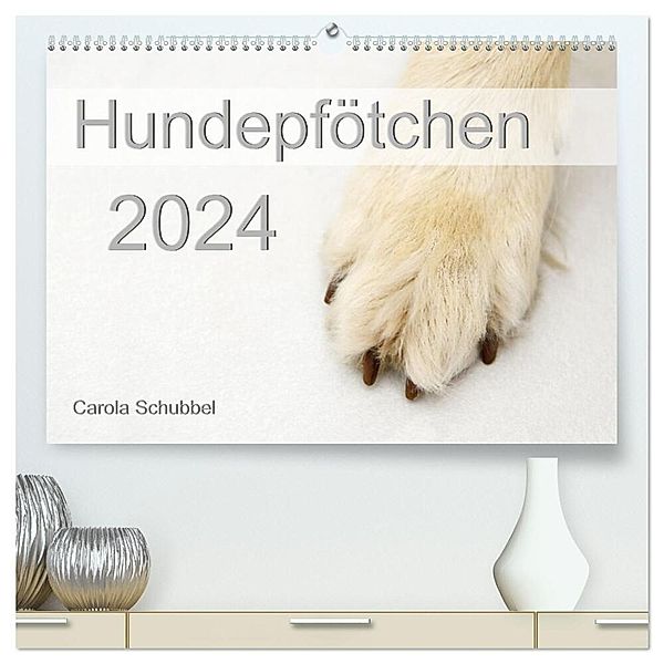 Hundepfötchen (hochwertiger Premium Wandkalender 2024 DIN A2 quer), Kunstdruck in Hochglanz, Carola Schubbel