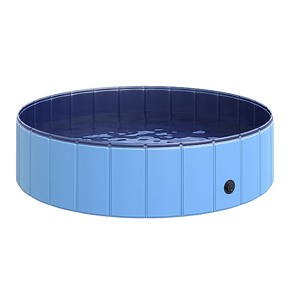 Hundepool mit Wasserablassventil (Farbe: blau, Größe: 120 x 30 cm (ØxH))