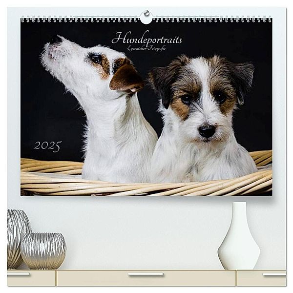Hundeportraits Eyecatcher-Fotografie (hochwertiger Premium Wandkalender 2025 DIN A2 quer), Kunstdruck in Hochglanz, Calvendo, Christiane Heggemann