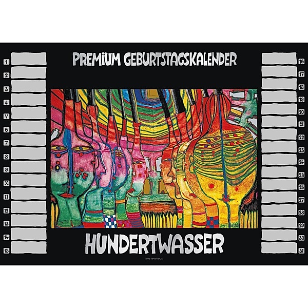 Hundertwasser Premium Geburtstagskalender, Friedensreich Hundertwasser
