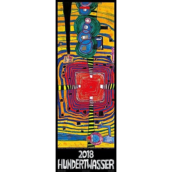 Hundertwasser Streifenkalender Art 2018, Friedensreich Hundertwasser