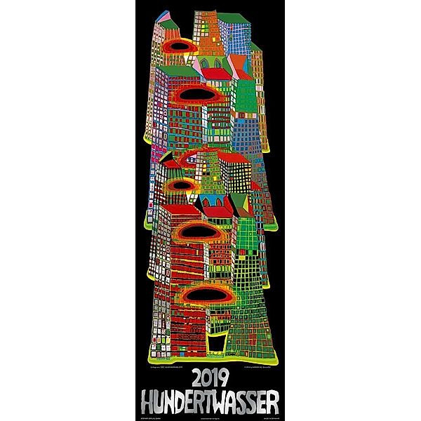 Hundertwasser Streifenkalender Art 2019, Friedensreich Hundertwasser