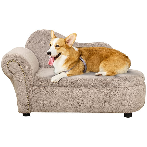 Hundesofa mit erhöhtem Design beige (Farbe: beige)