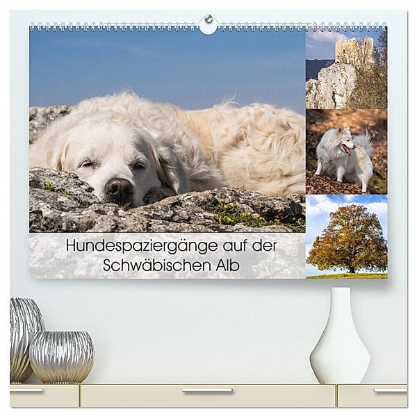 Hundespaziergänge auf der Schwäbischen Alb (hochwertiger Premium Wandkalender 2025 DIN A2 quer), Kunstdruck in Hochglanz, Calvendo, Monika Scheurer