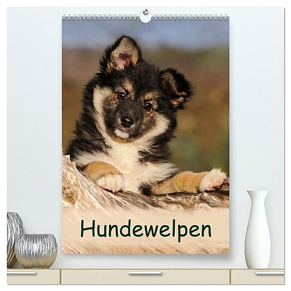 Hundewelpen (hochwertiger Premium Wandkalender 2024 DIN A2 hoch), Kunstdruck in Hochglanz, Katho Menden