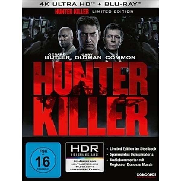 Hunter Killer - Steelbook (4K Ultra HD), Hunter Killer 4k, 2bd limit.Steelb.