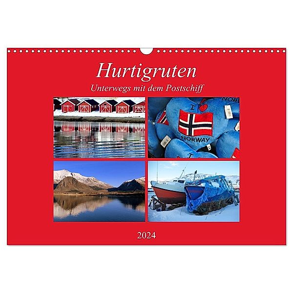 Hurtigruten - Unterwegs mit dem Postschiff (Wandkalender 2024 DIN A3 quer), CALVENDO Monatskalender, Pia Thauwald