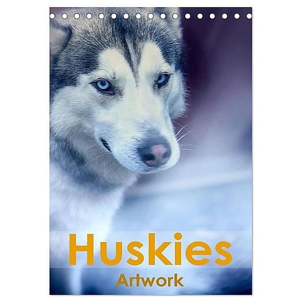 Huskies - Artwork (Tischkalender 2024 DIN A5 hoch), CALVENDO Monatskalender, Liselotte Brunner-Klaus