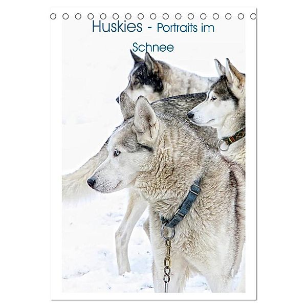 Huskies - Portraits im Schnee (Tischkalender 2024 DIN A5 hoch), CALVENDO Monatskalender, Liselotte Brunner Klaus