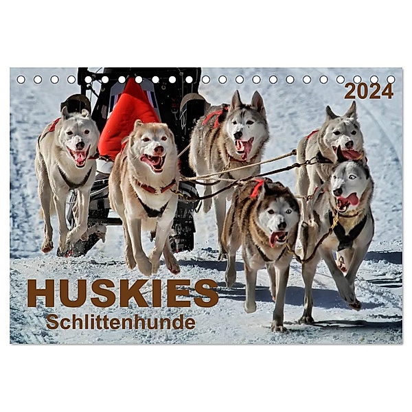 Huskies - Schlittenhunde (Tischkalender 2024 DIN A5 quer), CALVENDO Monatskalender, Peter Roder