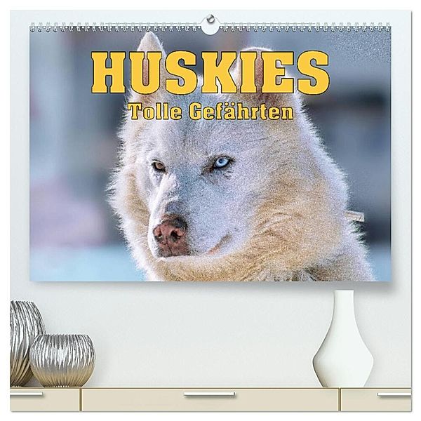 Huskies - Tolle Gefährten (hochwertiger Premium Wandkalender 2024 DIN A2 quer), Kunstdruck in Hochglanz, Liselotte Brunner-Klaus
