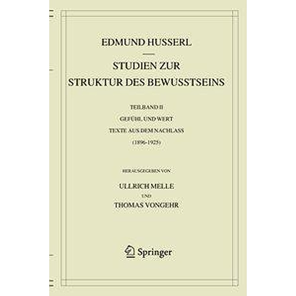 Husserl, E: Studien zur Struktur des Bewusstseins, Edmund Husserl