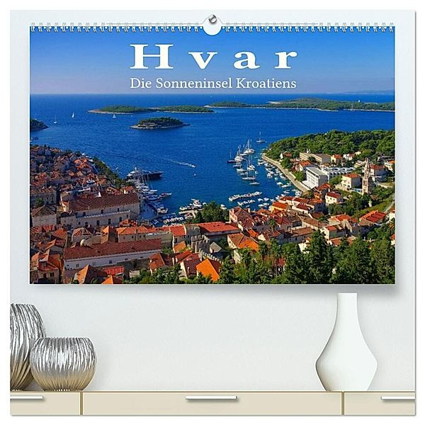 Hvar - Die Sonneninsel Kroatiens (hochwertiger Premium Wandkalender 2024 DIN A2 quer), Kunstdruck in Hochglanz, LianeM