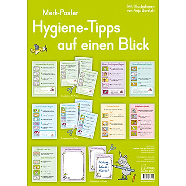 Hygiene-Tipps auf einen Blick, 12 A3-Poster