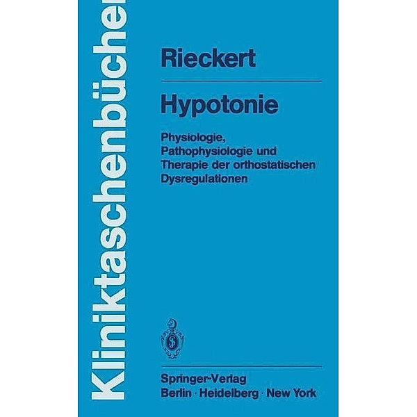 Hypotonie / Kliniktaschenbücher, Hans Rieckert