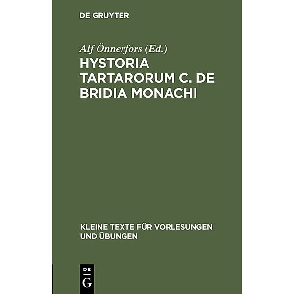 Hystoria Tartarorum C. de Bridia Monachi