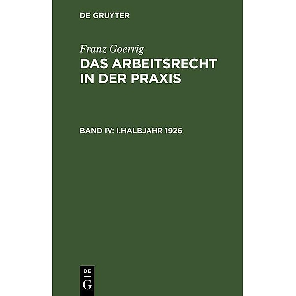 I.Halbjahr 1926 / Jahrbuch des Dokumentationsarchivs des österreichischen Widerstandes, Franz Goerrig