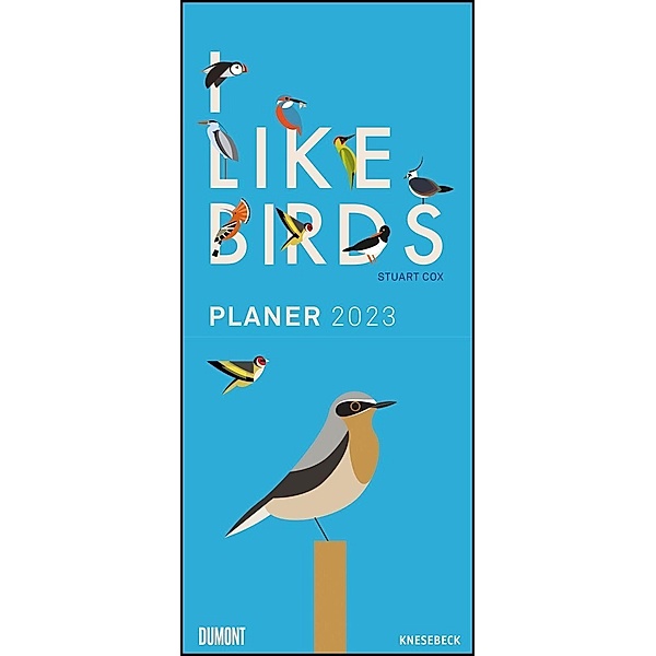 I lIke Birds 2023 - Planer mit zwei Spalten - Partner-Planer - Notizkalender - Illustriert von Stuart Cox - Format 22 x