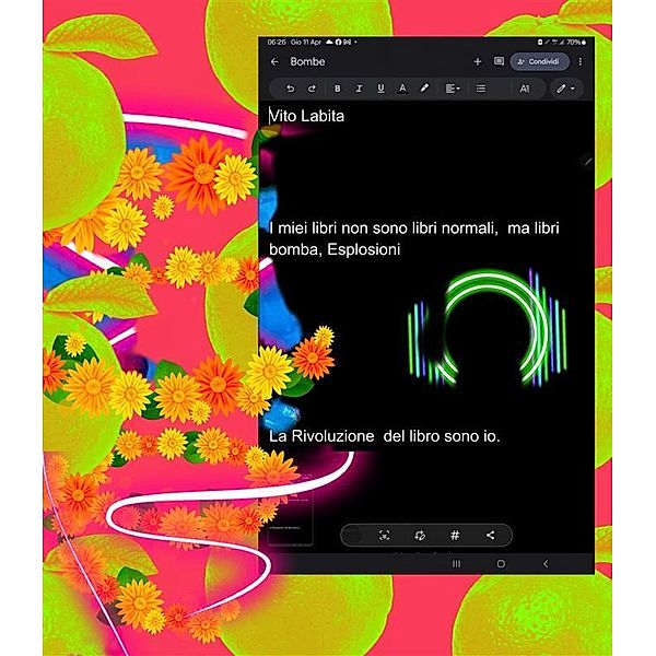 I miei libri non sono libri normali,  ma libri bomba.  Esplosioni di creatività assolutamente  fuori da  tutti  gli schemi, Labita Vito