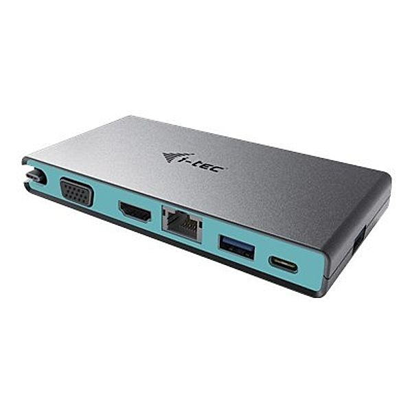 I-TEC USB C 4K Travel Docking Station 1x HDMI 4K oder 1x VGA 1x GLAN 2x USB 3.0 1x USB-C 1x USB-C Power Delivery kompatibel mit TB3