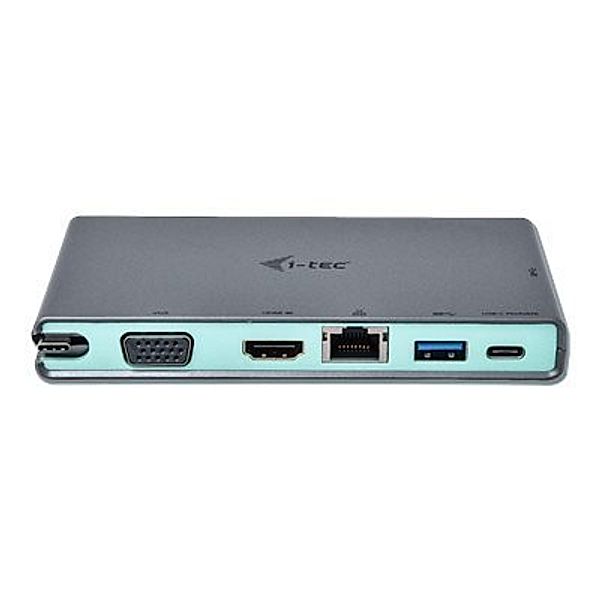 I-TEC USB C 4K Travel Docking Station 1x HDMI 4K oder 1x VGA 1x GLAN 2x USB 3.0 1x USB-C 1x USB-C Power Delivery 20cm USB-C Kabel