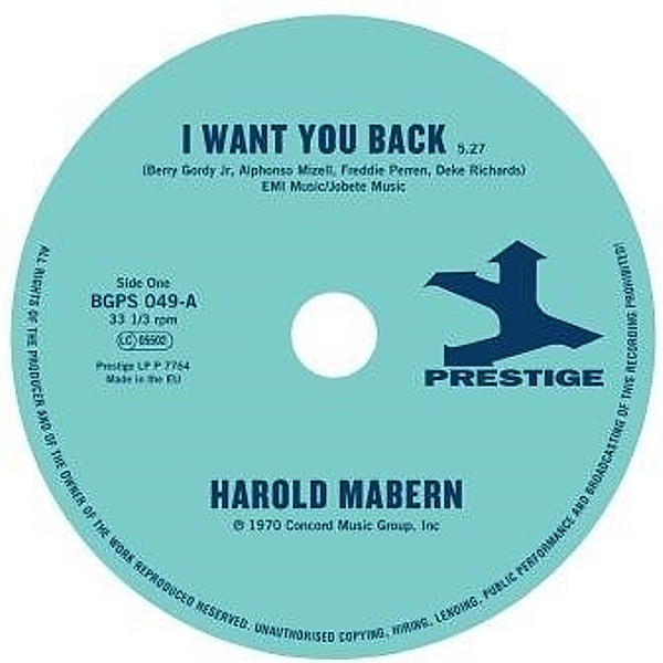 I Want You Back/Sister Janie, Harold Mabern