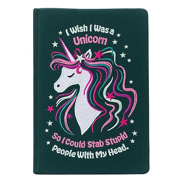 I Wish I Was A Unicorn Embroidered Journal, Insight Editions