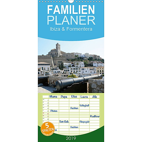 Ibiza & Formentera - Familienplaner hoch (Wandkalender 2019 , 21 cm x 45 cm, hoch), N N