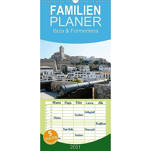 Ibiza & Formentera - Familienplaner hoch (Wandkalender 2021 , 21 cm x 45 cm, hoch), N N