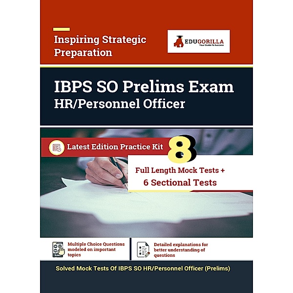 IBPS SO HR/Personnel Officer (Scale I) Prelims Exam Prep Book | 1500+ Solved Questions By EduGorilla Prep Experts / EduGorilla Community Pvt. Ltd., EduGorilla Prep Experts