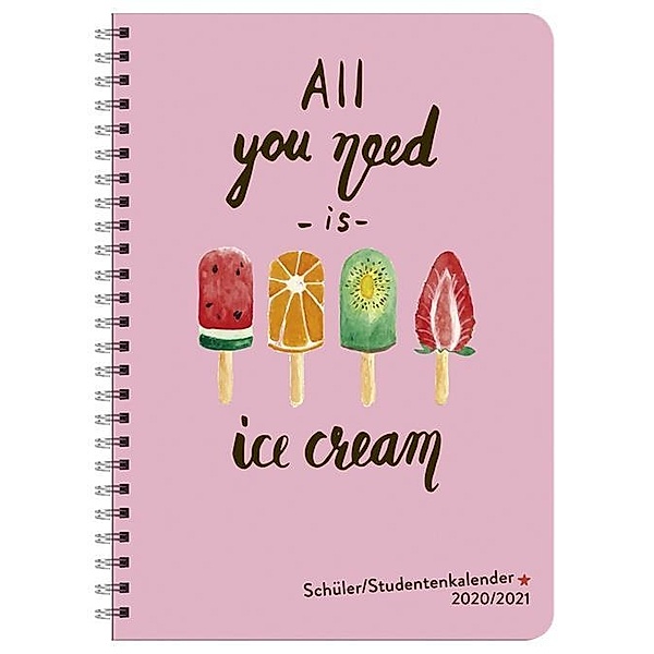 Ice Cream Schüler-/Studentenkalender A5 2020/2021
