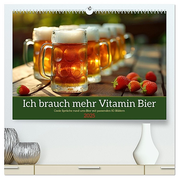Ich brauch mehr Vitamin Bier (hochwertiger Premium Wandkalender 2025 DIN A2 quer), Kunstdruck in Hochglanz, Calvendo, Sabine Löwer