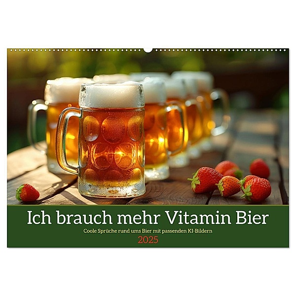 Ich brauch mehr Vitamin Bier (Wandkalender 2025 DIN A2 quer), CALVENDO Monatskalender, Calvendo, Sabine Löwer
