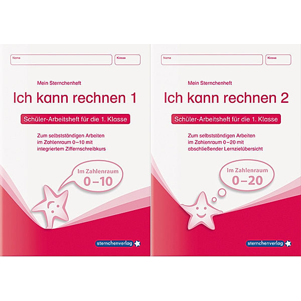 Ich kann rechnen 1 und 2, Schüler-Arbeitshefte für die 1. Klasse, 2 Tle., sternchenverlag GmbH, Katrin Langhans