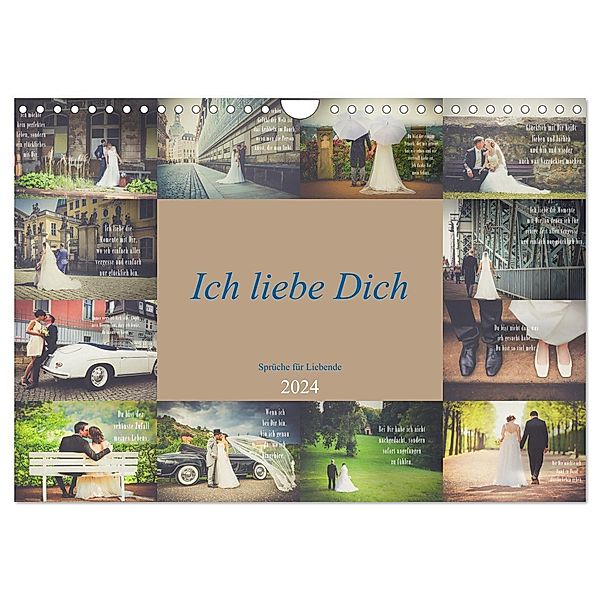 Ich liebe Dich - Sprüche für Liebende (Wandkalender 2024 DIN A4 quer), CALVENDO Monatskalender, Dirk Meutzner