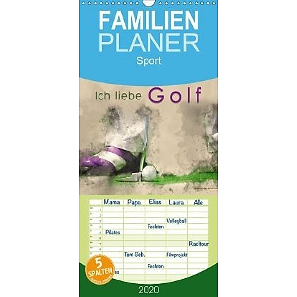 Ich liebe Golf - Familienplaner hoch (Wandkalender 2020 , 21 cm x 45 cm, hoch), Peter Roder