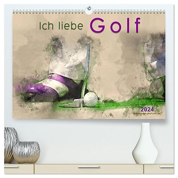 Ich liebe Golf (hochwertiger Premium Wandkalender 2024 DIN A2 quer), Kunstdruck in Hochglanz, Peter Roder